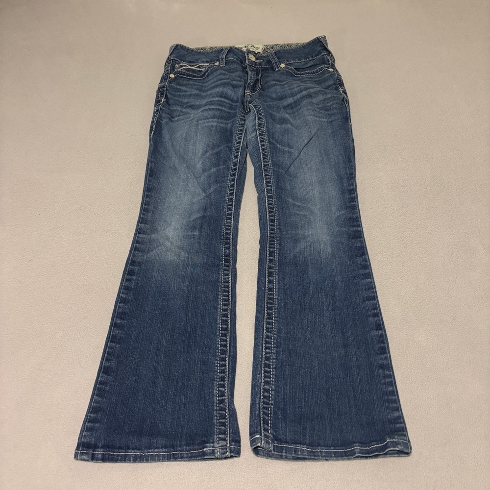 Ariat REAL Denim Irvine Bootcut Jeans Womens Size 28R Blue Stretch Medium Wash